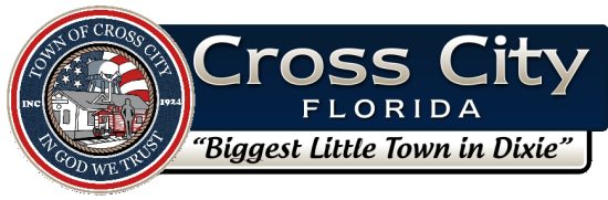 Image of the Town of Cross City Logo with the slogan of "Biggest Little Town in Dixie"